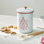Noël Collection // Cookie Jar // 4.25 qt. // White + Cerise