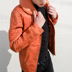 Skywalker Pilot Leather Jacket // Orange (S)