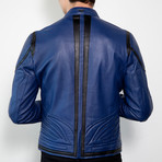 Superman Armor Leather Jacket // Blue (S)