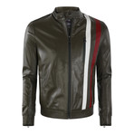 Canyon Leather Jacket // Olive (XL)