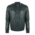 Sunset Leather Jacket // Green (2XL)