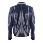 Tempe Leather Jacket // Dark Blue (XS)