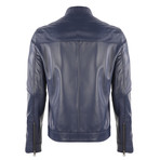 Yosemite Leather Jacket // Dark Blue (S)