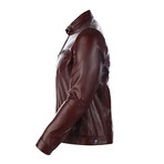 Stuart Leather Jacket // Damson (3XL)