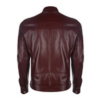 Stuart Leather Jacket // Damson (2XL)