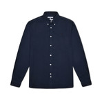 Holywell Long Sleeve Textured Shirt // Navy (L)