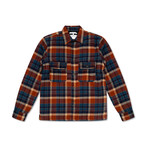 Omaha Brushed Flannel Checked Shirt // Navy (L)