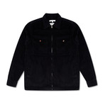 Franklyn Cord Zip Up Shirt // Black (M)