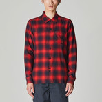 Merrick Brushed Flannel Checked Shirt // Red (M)