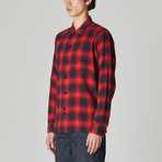 Merrick Brushed Flannel Checked Shirt // Red (M)
