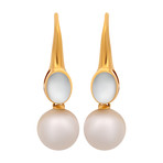 Assael 18k Yellow Gold Moonstone + Pearl Earrings I