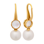 Assael 18k Yellow Gold Moonstone + Pearl Earrings VI