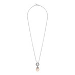 Assael // 18k White Gold Diamond + Pearl Pendant // 15.75"