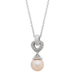 Assael // 18k White Gold Diamond + Pearl Pendant // 15.75"
