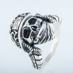 Helmet Skull Ring // Silver (10.5)