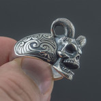 Skull + Horns Ring // Silver (10)