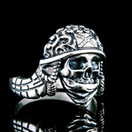 Helmet Skull Ring // Silver (7)