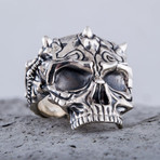 Skull Biker Ring // Silver (11.5)