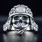 Helmet Skull Ring // Silver (6)