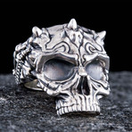 Skull Biker Ring // Silver (9.5)