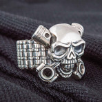 Biker Skull Ring V2 // Silver (6)