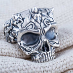 Skull Biker Ring // Silver (8)