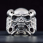 Biker Skull Ring V2 // Silver (8)