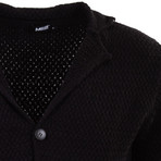 Cory Wool Tricot Cardigan // Black (XL)