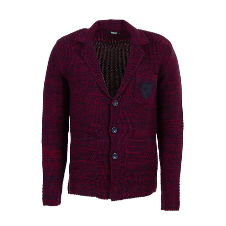 Yusuf Wool Tricot Cardigan // Claret Red (S)