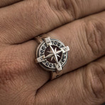 Compass Ring // Silver + Black (9)