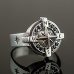 Compass Ring // Silver + Black (8)