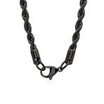 Stainless Steel Rope Chain Necklace // Black