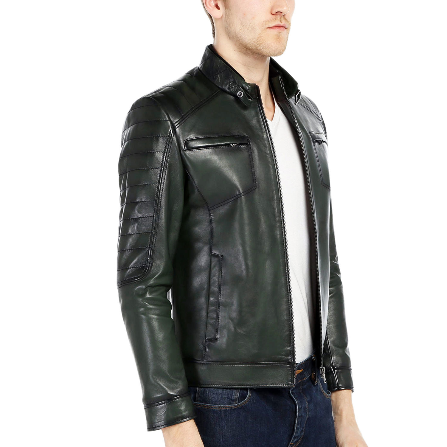 Zaine Leather Jacket // Green (L) - YASEMEN DIŞ TİCARET LTD. ŞTİ ...