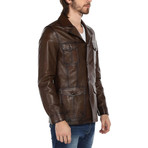 Passerine Leather Jacket // Brown (4XL)