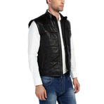 Swallow Leather Vest // Black (4XL)