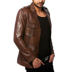 Tongo Leather Jacket // Brown (2XL)