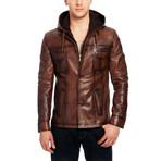 Erik Leather Jacket // Brown (XL)