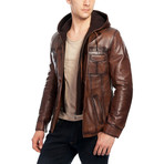 Erik Leather Jacket // Brown (XL)