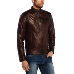 Callum Leather Jacket // Brown (4XL)