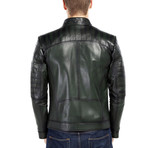 Zaine Leather Jacket // Green (XL)
