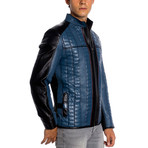 Preston Leather Jacket // Blue (L)