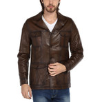 Passerine Leather Jacket // Brown (L)