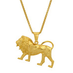 Lion Pendant + Chain // 18K Gold Plated