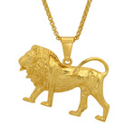 Lion Pendant + Chain // 18K Gold Plated