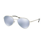 Prada // Men's Sunglasses // Matte Silver + Blue Mirror