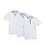 Pack of 3 // Zipper T-Shirts // White (Small)