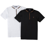 Pack of 2 // Zipper T-Shirts // White + Black (Small)