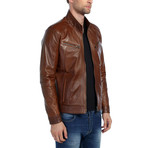 Merlin Leather Jacket // Brown (4XL)