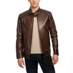 Sonja Leather Jacket // Brown (XL)