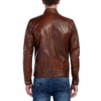 Merlin Leather Jacket // Brown (XS)